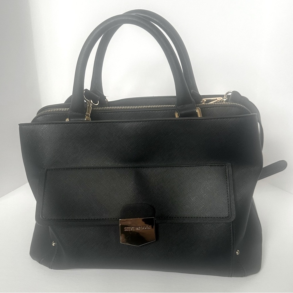 Steve Madden Black Satchel Tote Purse